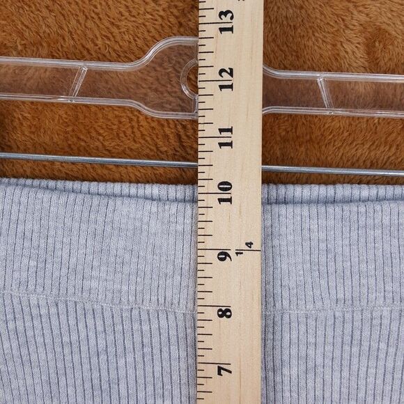 LUNYA Shorts Womens Medium Gray Stripe Cozy Cotton Silk Ribbed Bike Lounge - Picture 6 of 8